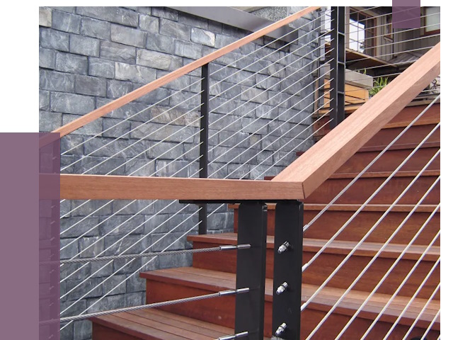 Тросовые перила под ключ в Черняховске от 7965 руб.