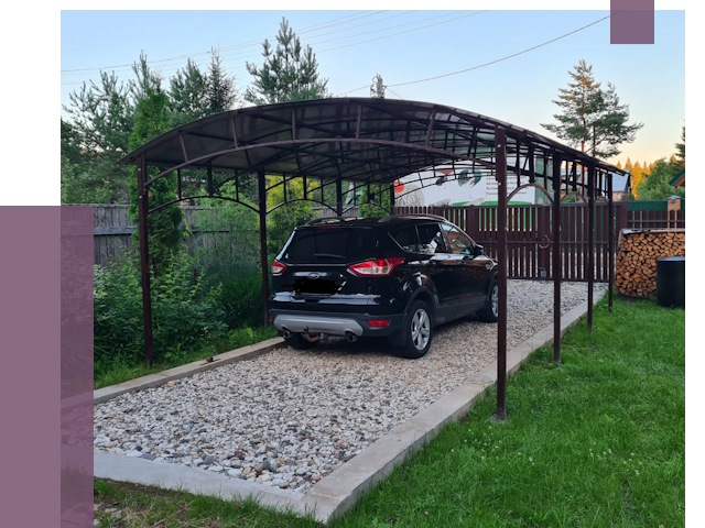 Навесы для автомобиля в Черняховске от 13467 руб.  | ПРОЛЁТ-Чрх