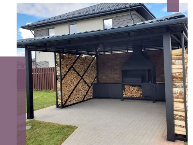 Навесы для барбекю в Черняховске от 13048 руб. под ключ | ПРОЛЁТ-Чрх