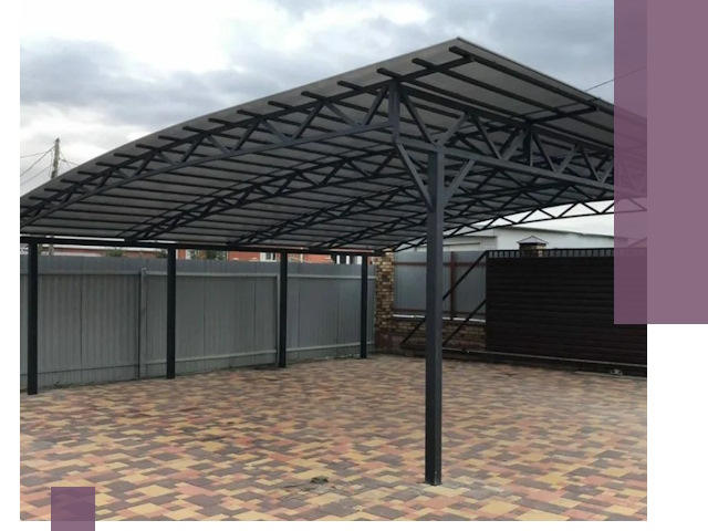 Металлические навесы под ключ в Черняховске — изготовление и монтаж