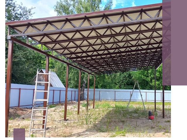 Односкатные навесы под ключ в Черняховске — изготовление и монтаж