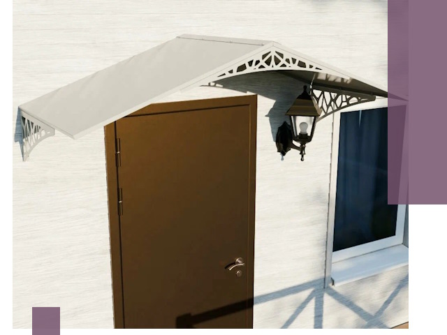 Металлические козырьки на входы и террасы в Черняховске