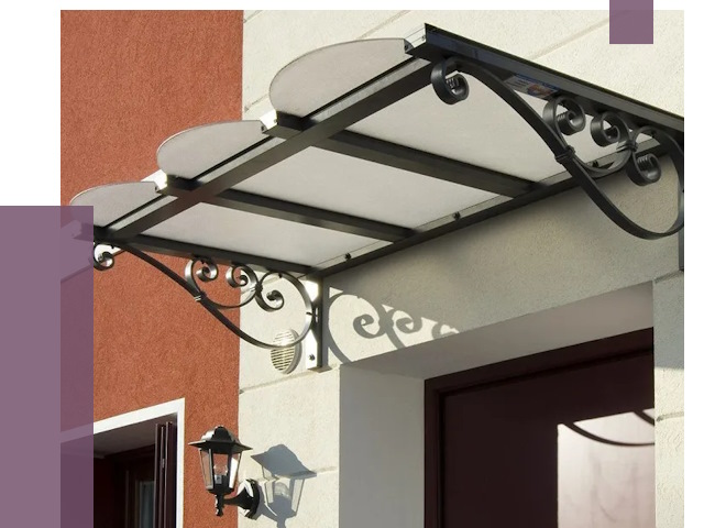 Односкатные козырьки в Черняховске от 8594 руб.  | ПРОЛЁТ-Чрх