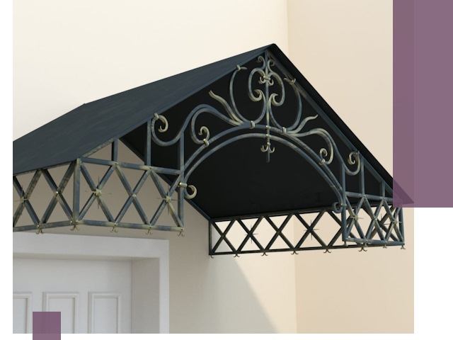 Двускатные металлические козырьки под ключ в Черняховске